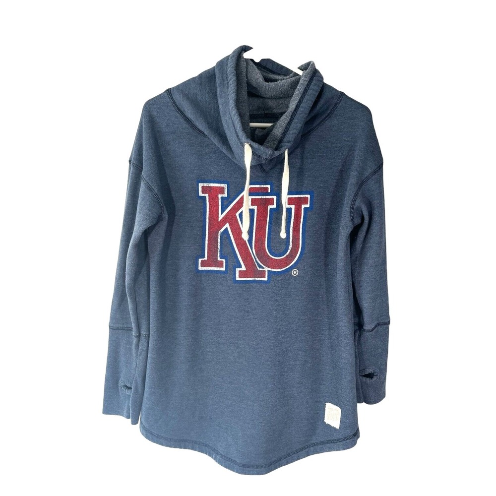 The Original Retro Brand Women's Cowl Neck Kansas‎ KU Jayhawks Sweatshirt USA L